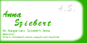 anna sziebert business card